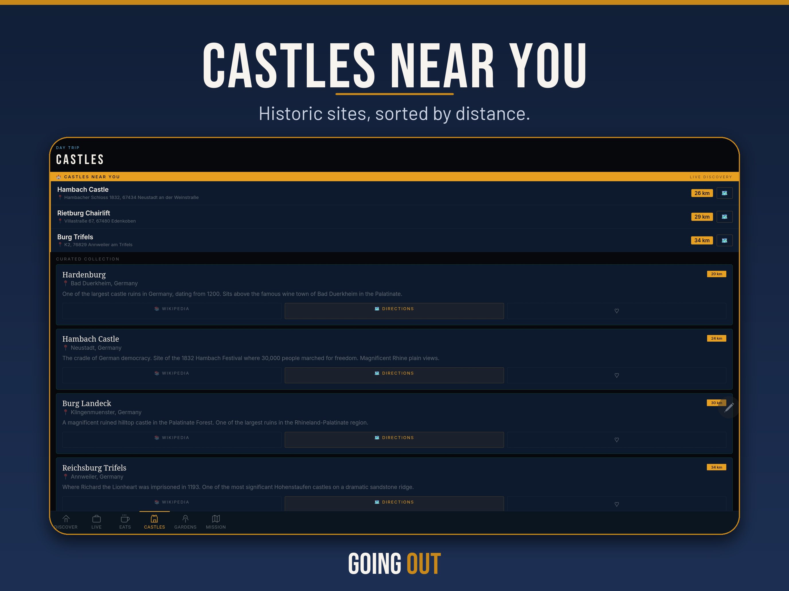 Going Out · Castles Near You