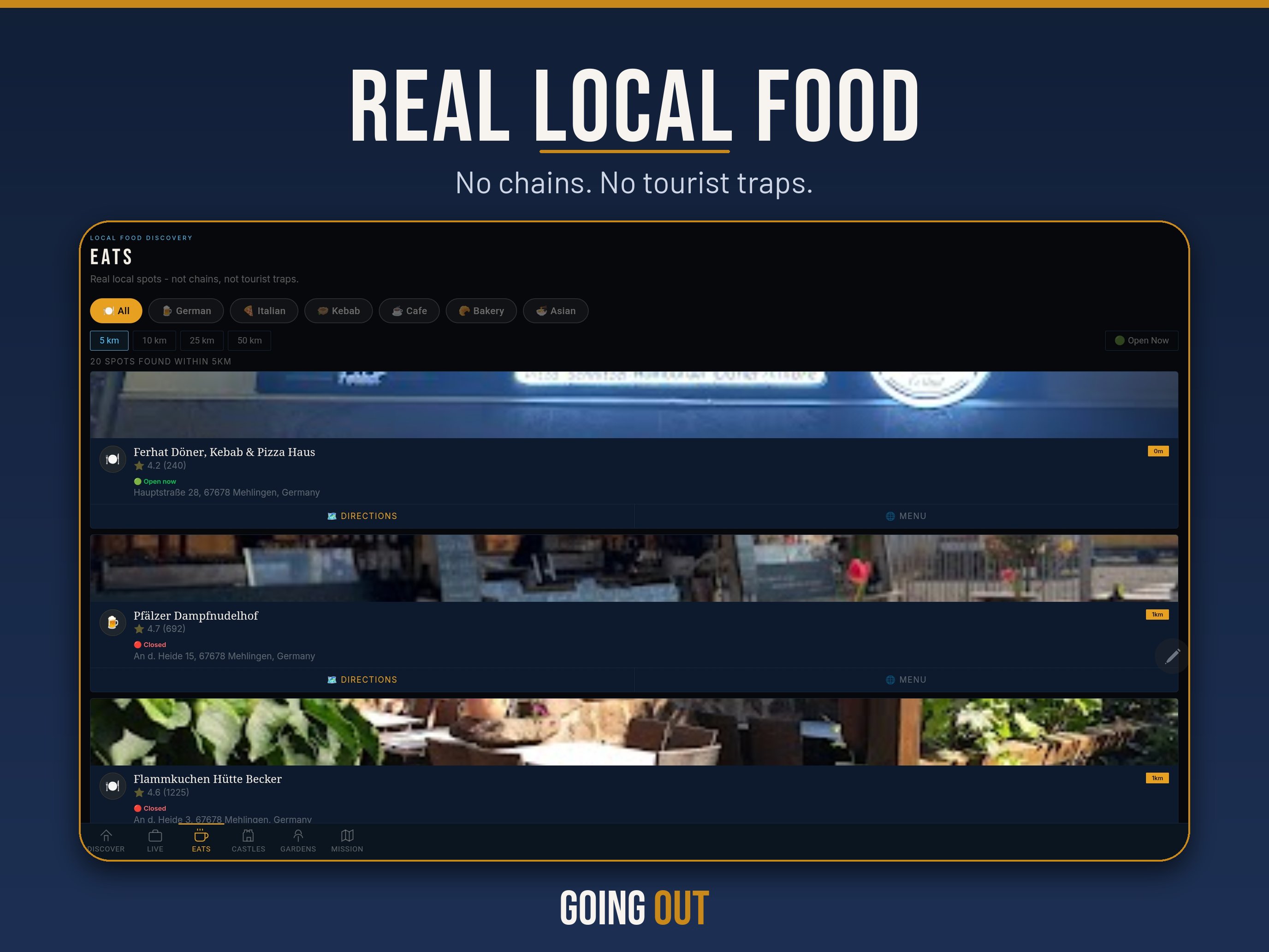 Going Out · Real Local Food