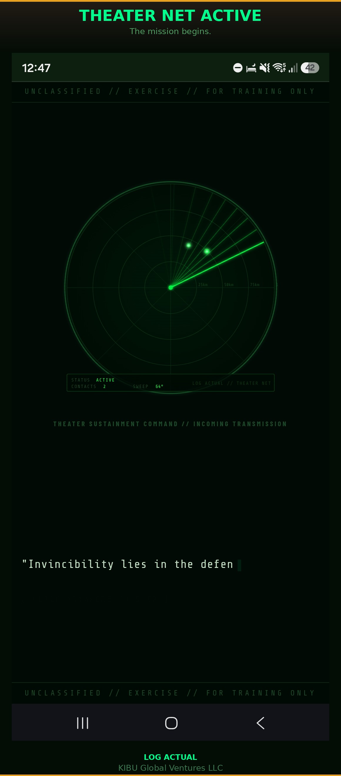 Log Actual - Theater Net Active