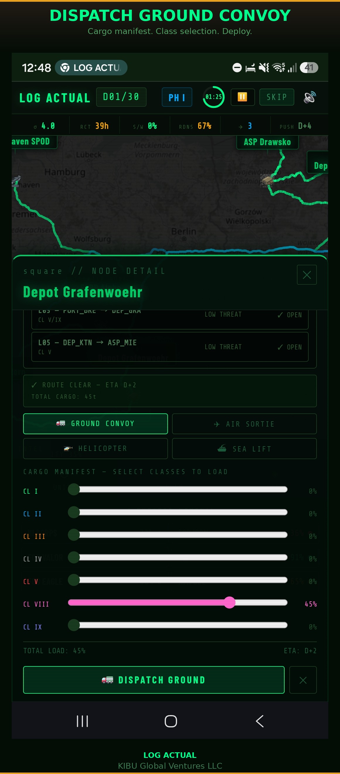 Log Actual - Dispatch Convoy